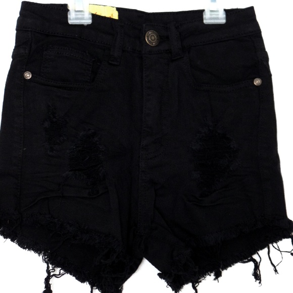 black shredded shorts